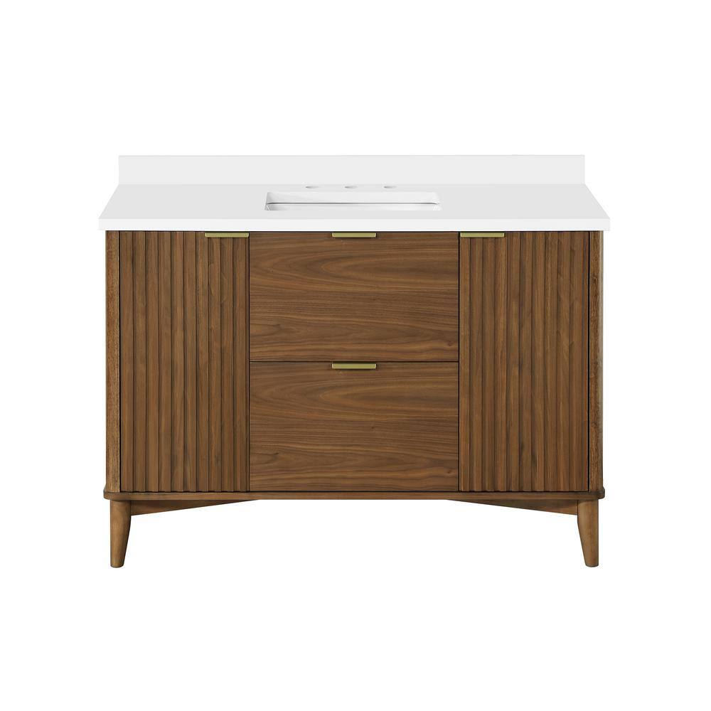 OVE Decors Gabi 48 in. Single Sink Freestanding Warm Walnut Bath Vanity