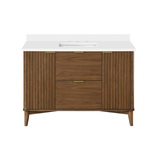 OVE Decors Gabi 48 in. Single Sink Freestanding Warm Walnut Bath Vanity