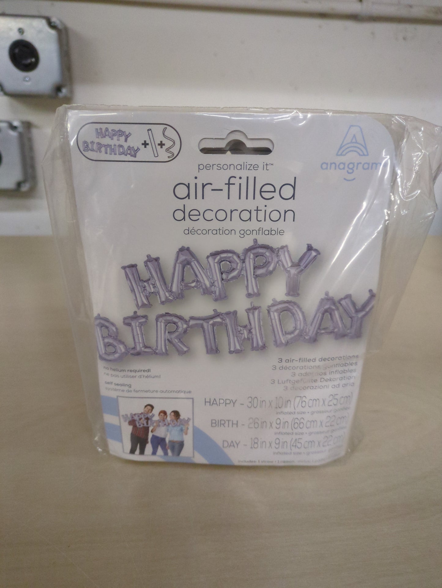 Amscan Happy Birthday Foil Balloon, Silver