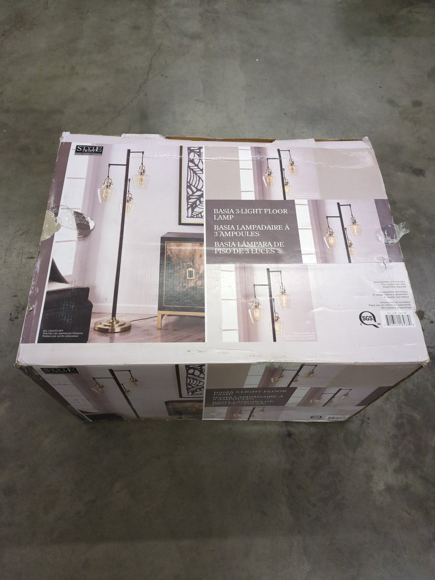 Basia 3-Light Floor Lamp - Retail $100