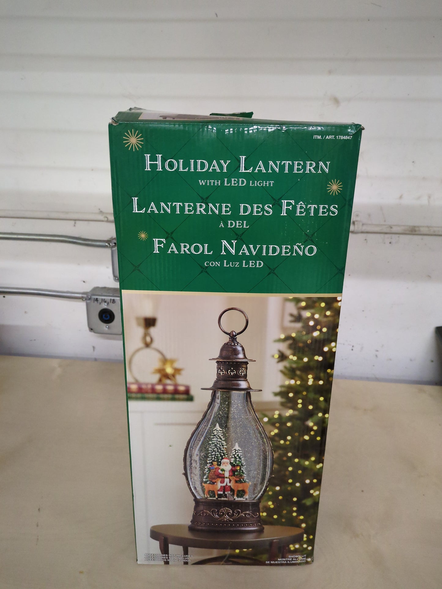 Jumbo Holiday Glitter Lantern with LED Light - Retail $50