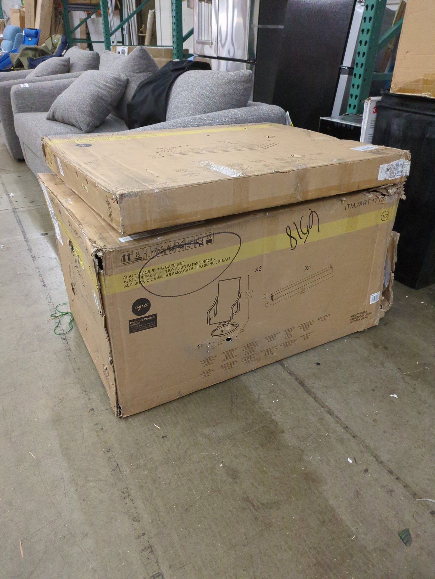 NEW - Agio Alki 3-piece Outdoor Sling Cafe Set