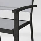 2pc Ryegate Weathered Teak Sling Outdoor Patio Dining Chairs Arm Chairs Gray