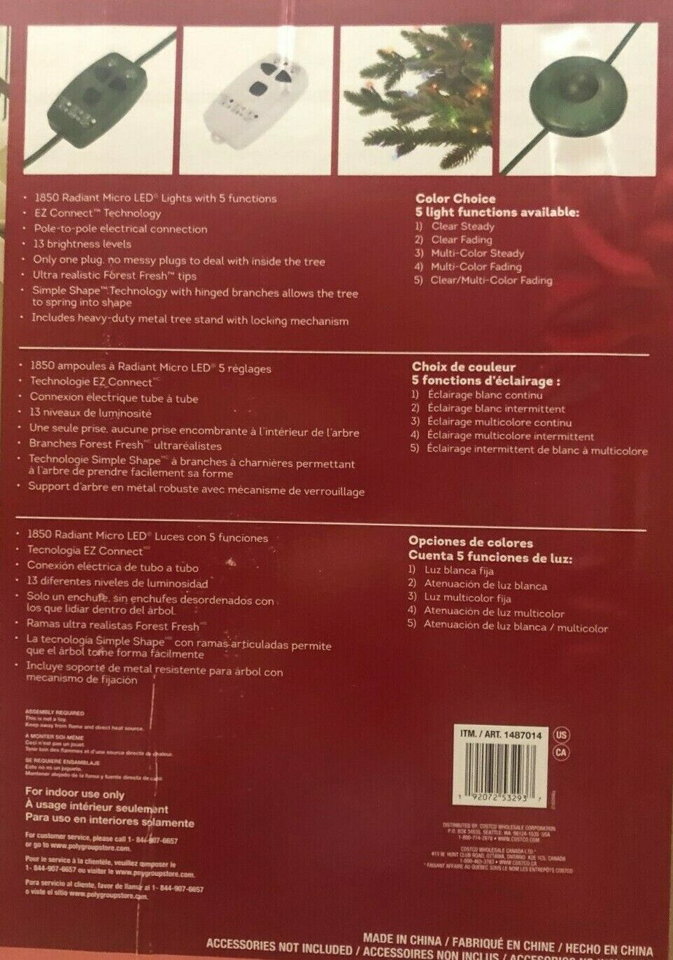 Costco - 7.5′ Pre-Lit Radiant Micro LED Artificial Christmas Tree - Retail $499