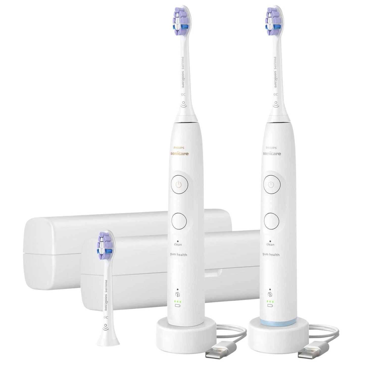 Philips Sonicare Advanced Clean Rechargeable Electric Toothbrush, 2-pack [ no brush heads]