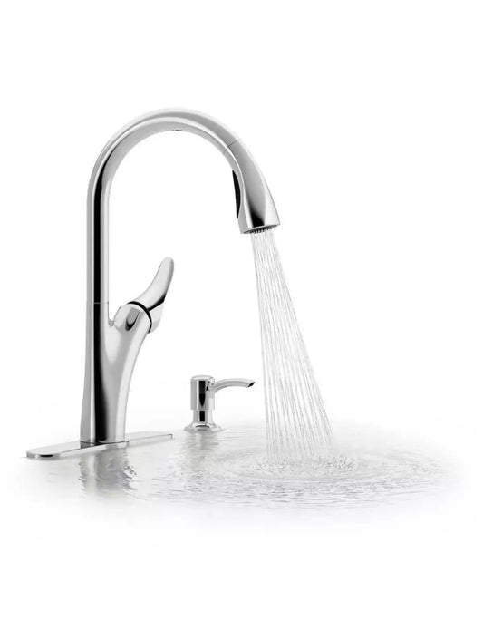NEW - Kohler Transitional Pulldown Kitchen Faucet W/Soap Dispenser - Retail $31