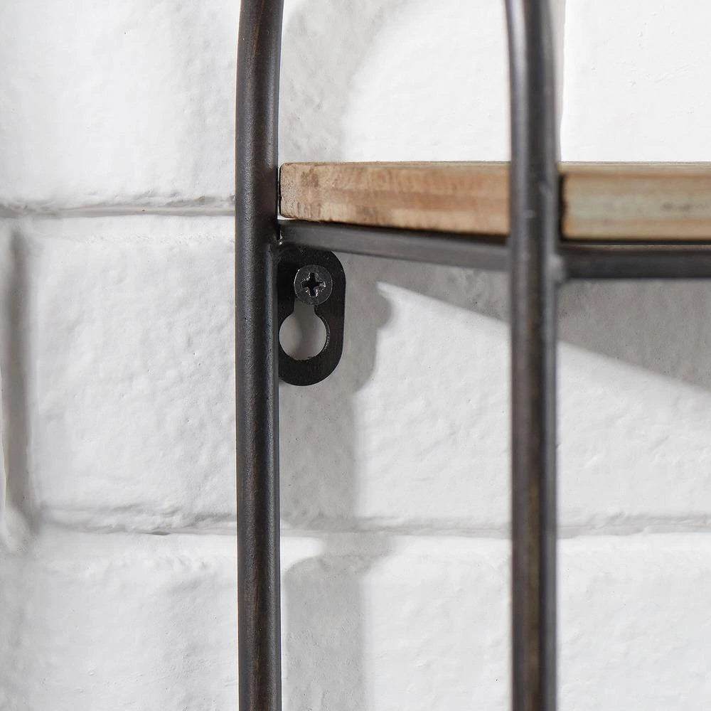 Basket 3 Hooks Wall Organizer Metal Black 20 in. H x 15 in. W x 6 in. D