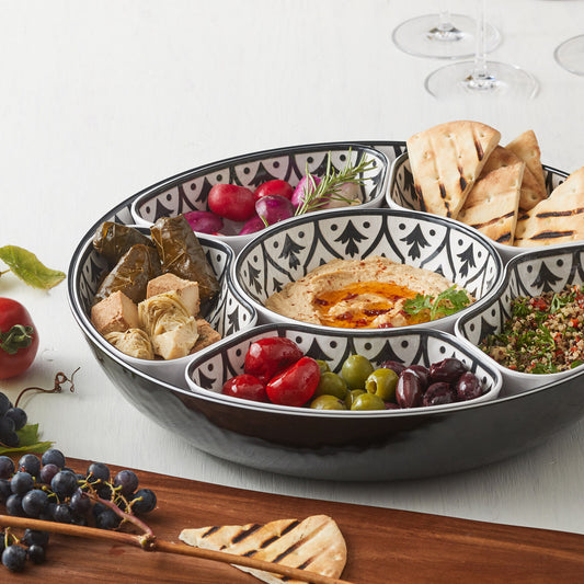 Melamine Lazy Susan with Cover, 7-Piece Set