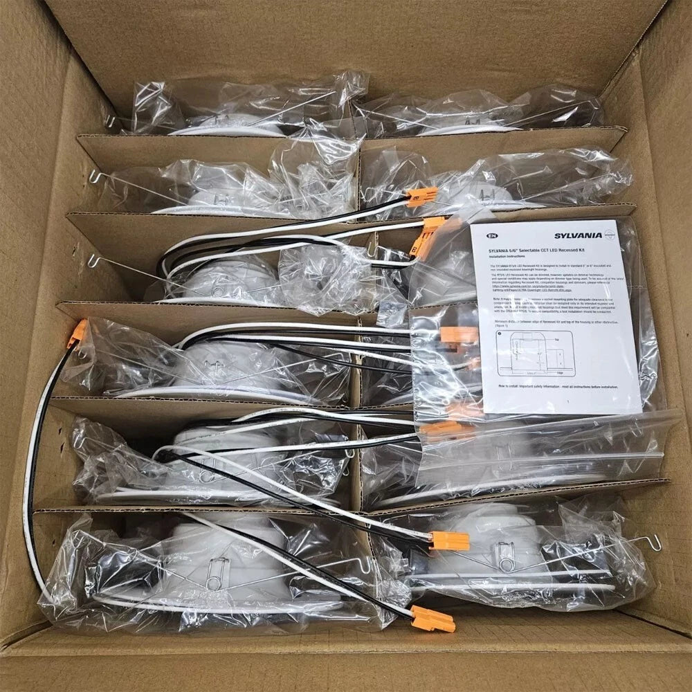 12pk Sylvania RT5/6 inch 65w Equivalent Retrofit Recessed LED Color Select Dimmable