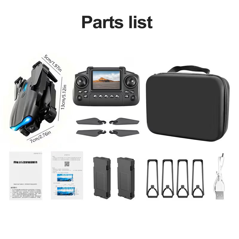 E99 Drone, Remote Control with Screen, Camera, Obstacle Avoidance, Foldable Arms