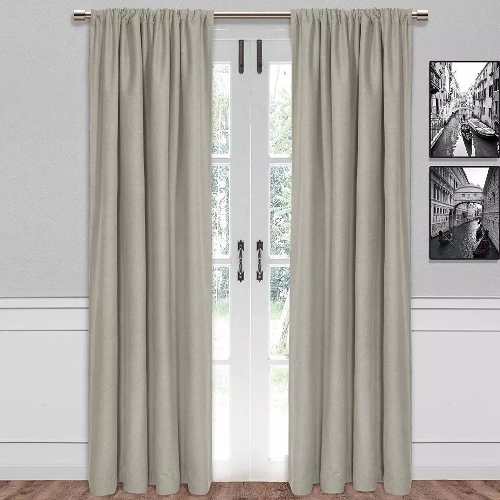 SUN+BLK Bradley Total Blackout Textured Thermal Insulated Curtain Panels 52 x 84