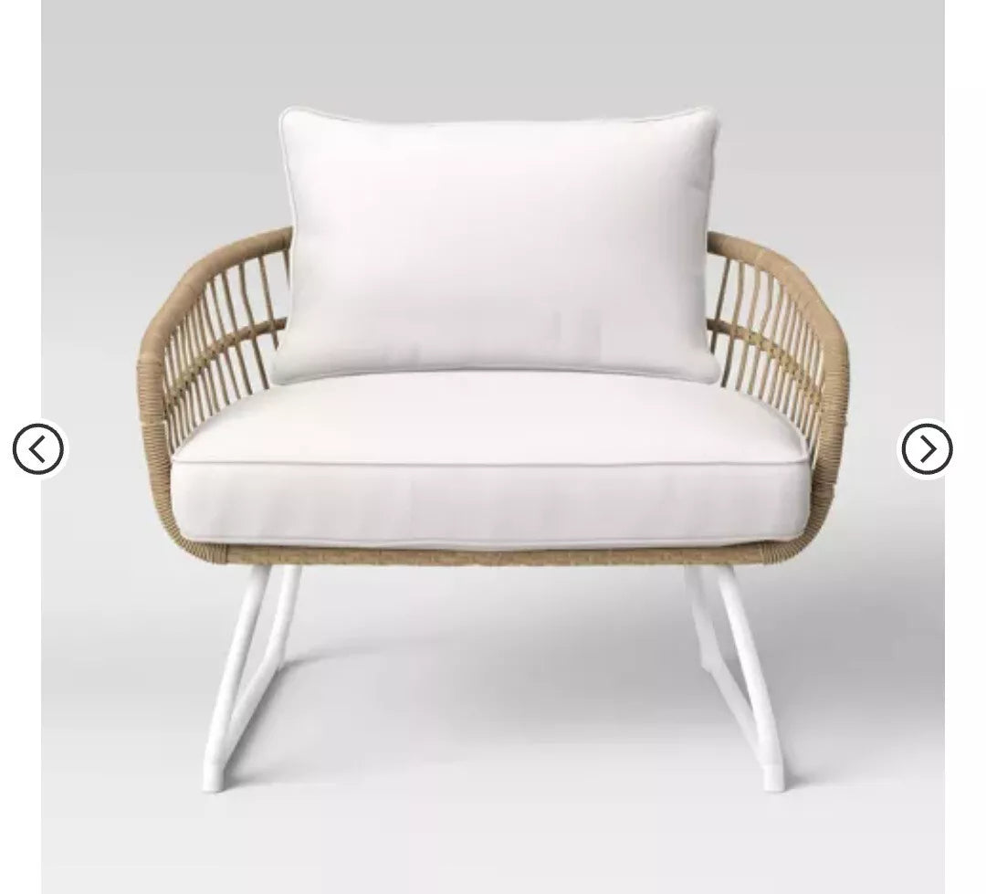 Southport Patio Chair: Weather-Resistant Wicker, Steel Frame, Cushioned - Threshold