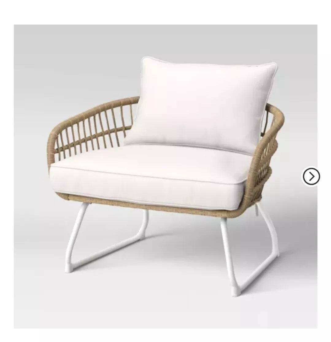 Southport Patio Chair: Weather-Resistant Wicker, Steel Frame, Cushioned - Threshold