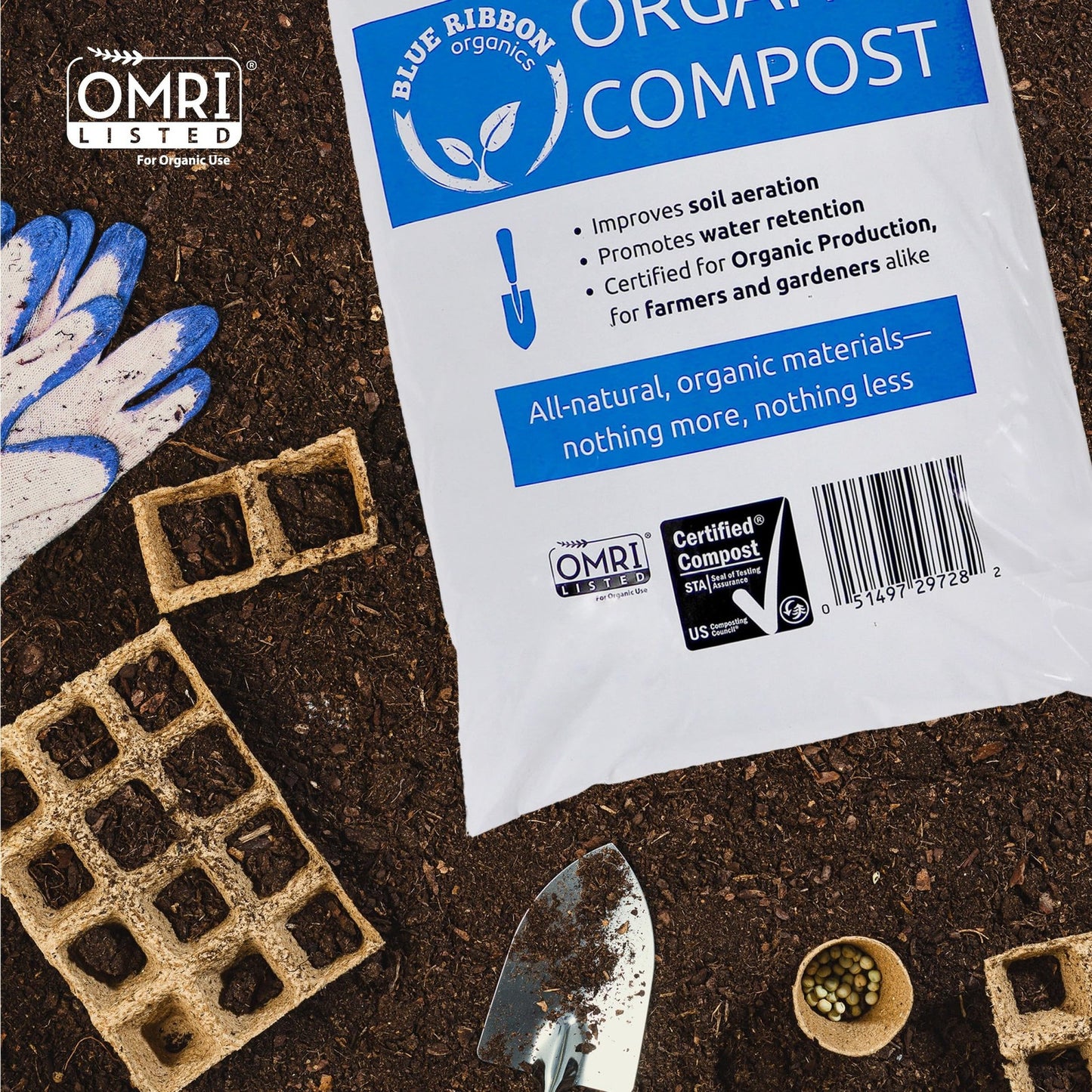 Ribbon Organics OMRI Certified Organic Compost Size: 7.9 Gallons, 32-35 Pound...