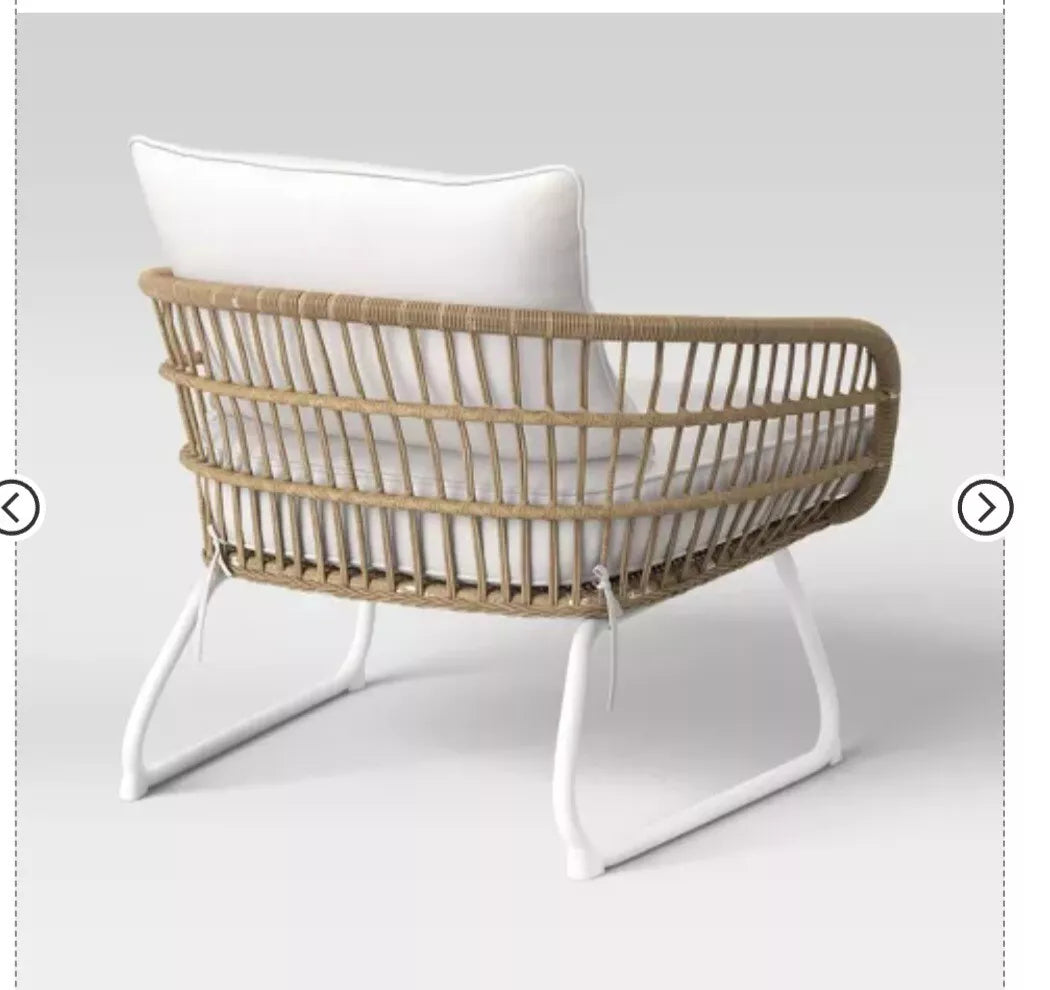 Southport Patio Chair: Weather-Resistant Wicker, Steel Frame, Cushioned - Threshold