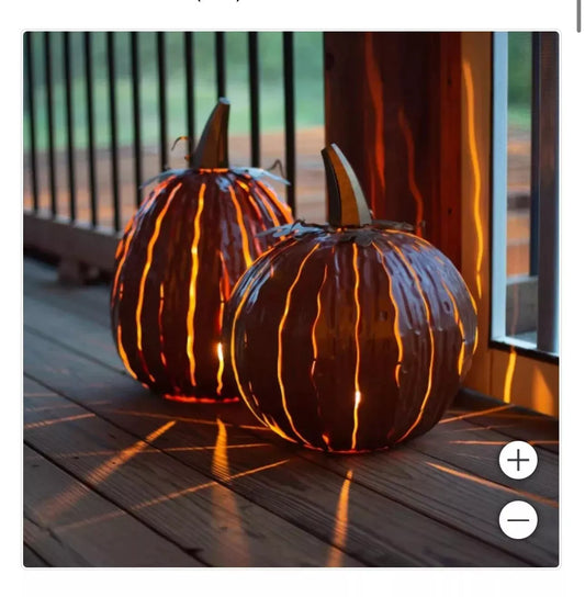 NEW - Pumpkin Luminary Set By Desert Steel - Retail $86