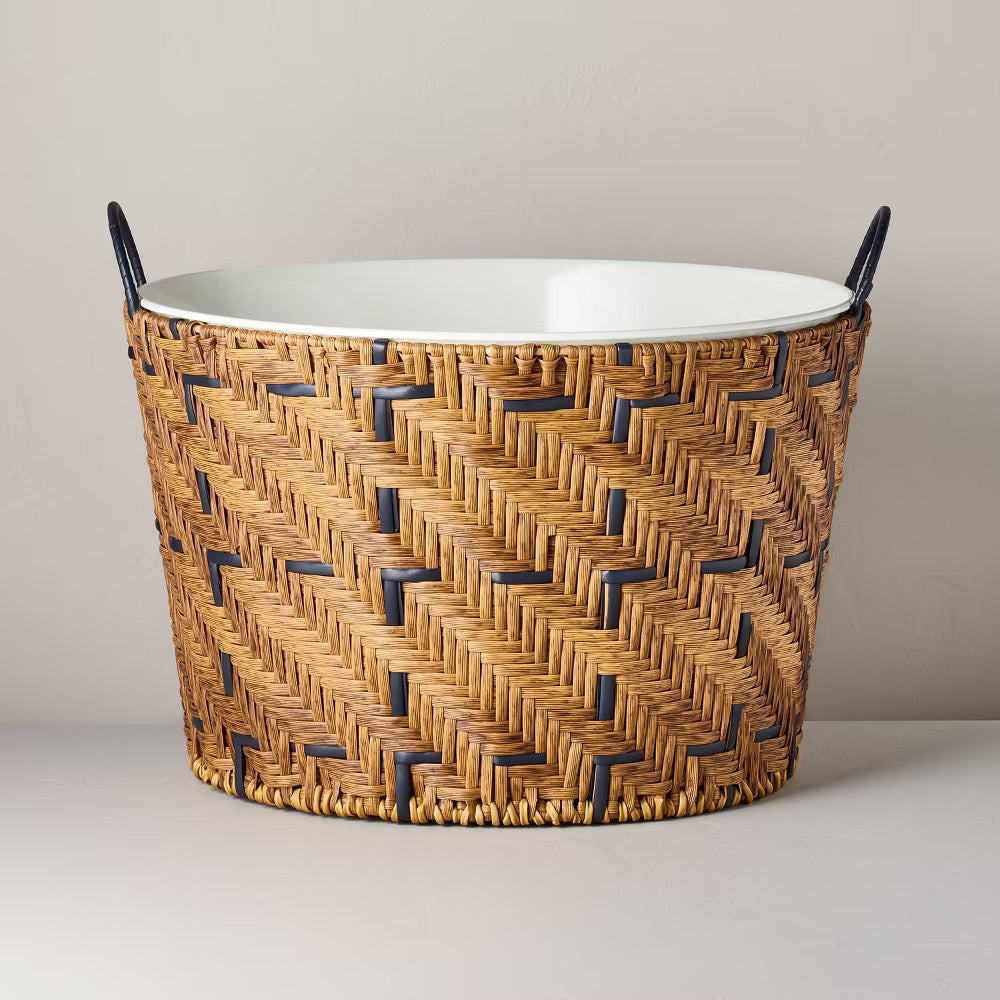 Woven Beverage Tub with Handles Natural/Black - Hearth & Hand with Magnolia