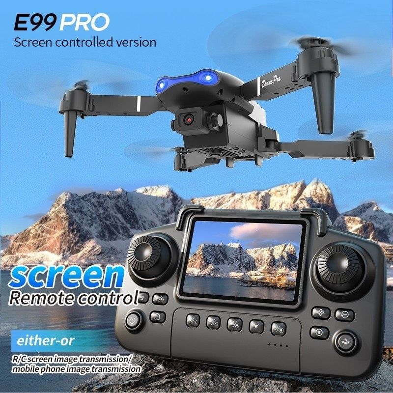 E99 Drone, Remote Control with Screen, Camera, Obstacle Avoidance, Foldable Arms