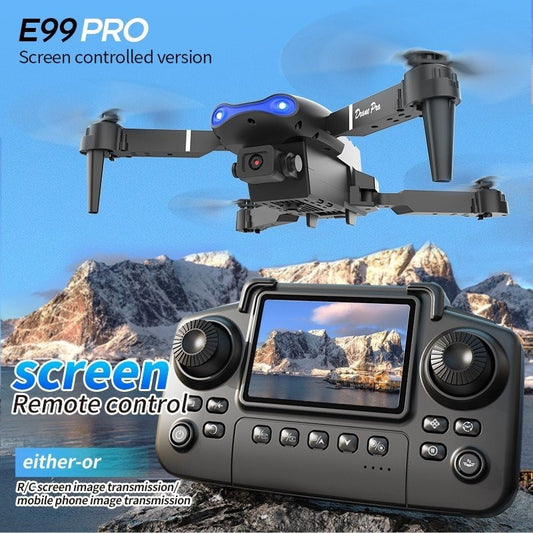 E99 Drone, Remote Control with Screen, Camera, Obstacle Avoidance, Foldable Arms
