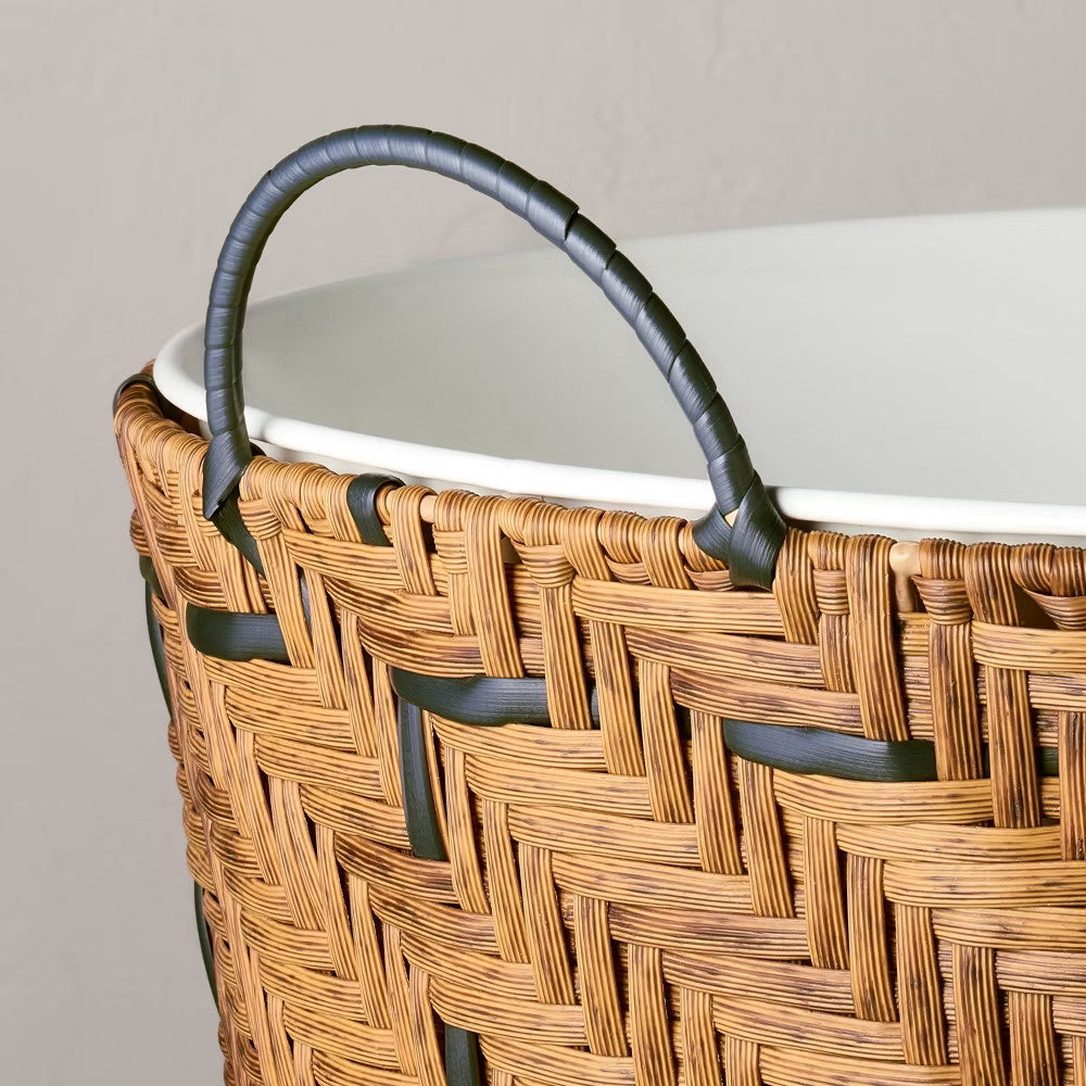 Woven Beverage Tub with Handles Natural/Black - Hearth & Hand with Magnolia