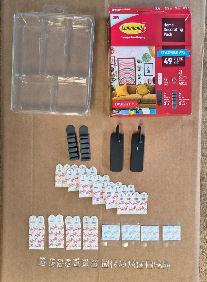 3M Command Home Decorating Kit 43 Pc Wall Hooks Clips Strips