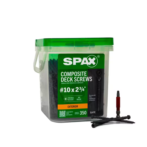 SPAX #10 x 2-3/4-in Composite Deck Screws, Slate
