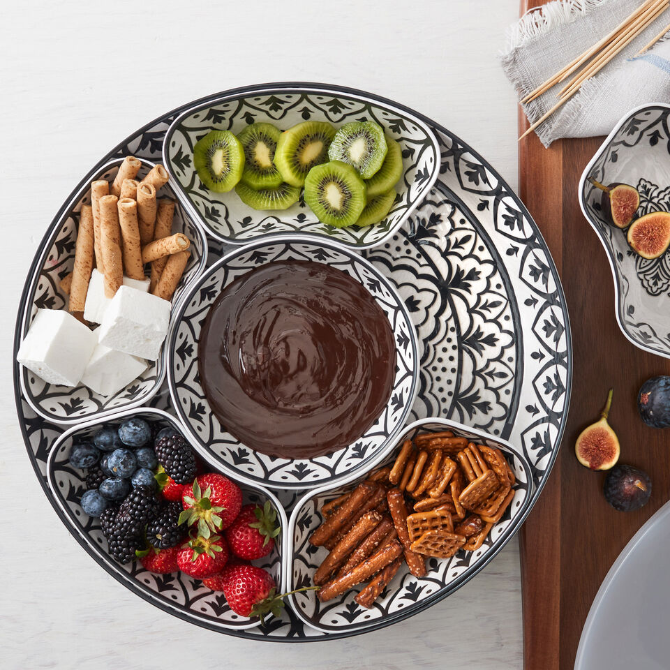 Melamine Lazy Susan with Cover, 7-Piece Set
