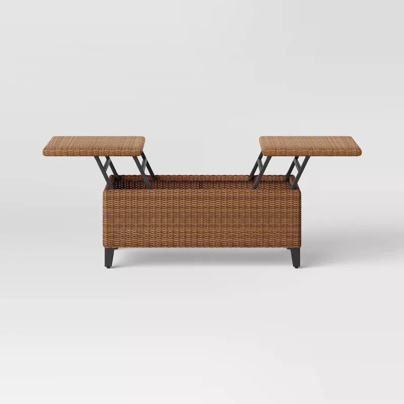Brookfield Steel Wicker Folding Coffee Table - Threshold