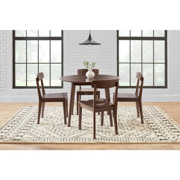 Sable Brown Wood Round Dining Table for 4 (42 in. L x 30 in. H)