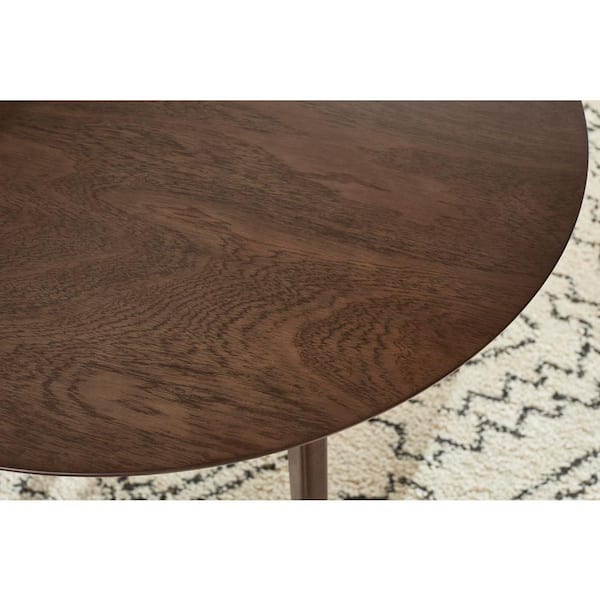 Sable Brown Wood Round Dining Table for 4 (42 in. L x 30 in. H)