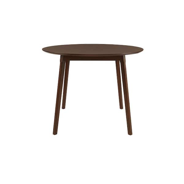 Sable Brown Wood Round Dining Table for 4 (42 in. L x 30 in. H)