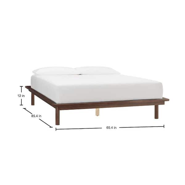 Sable Brown Finish QUEEN Platform Bed (65.43 in. W x 12 in. H)