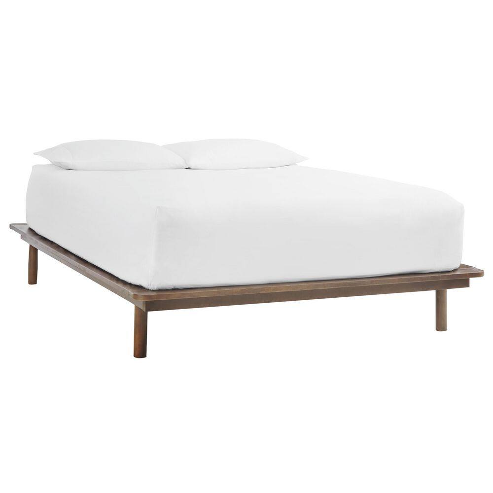 Sable Brown Finish QUEEN Platform Bed (65.43 in. W x 12 in. H)
