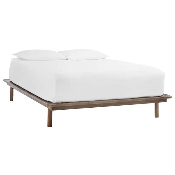 Sable Brown Finish QUEEN Platform Bed (65.43 in. W x 12 in. H)