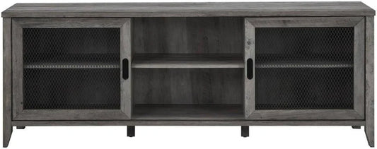 Walker Edison 70" Industrial Sliding Mesh Door TV Console