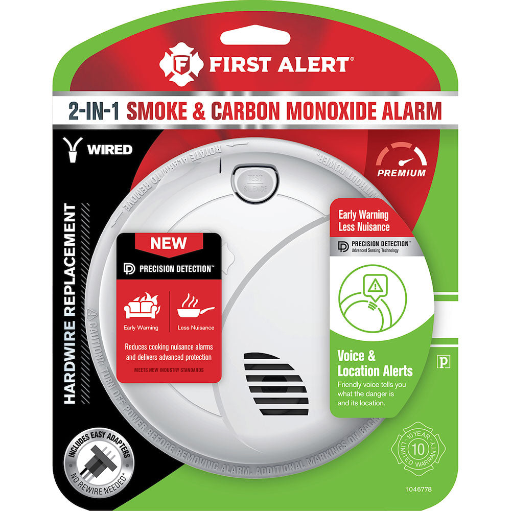 First Alert Precision Detection Interconnect Hardwired Smoke and CO Alarm with Voice and Location Alerts - Retail $40
