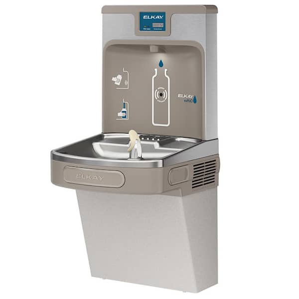 Elkay Enhanced EZH2O Drinking Fountain w/ Bottle Filling Station and Single ADA Cooler Filtered Refrigerated, Light Gray