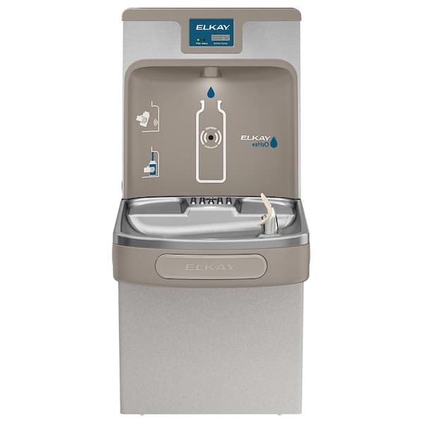 Elkay Enhanced EZH2O Drinking Fountain w/ Bottle Filling Station and Single ADA Cooler Filtered Refrigerated, Light Gray