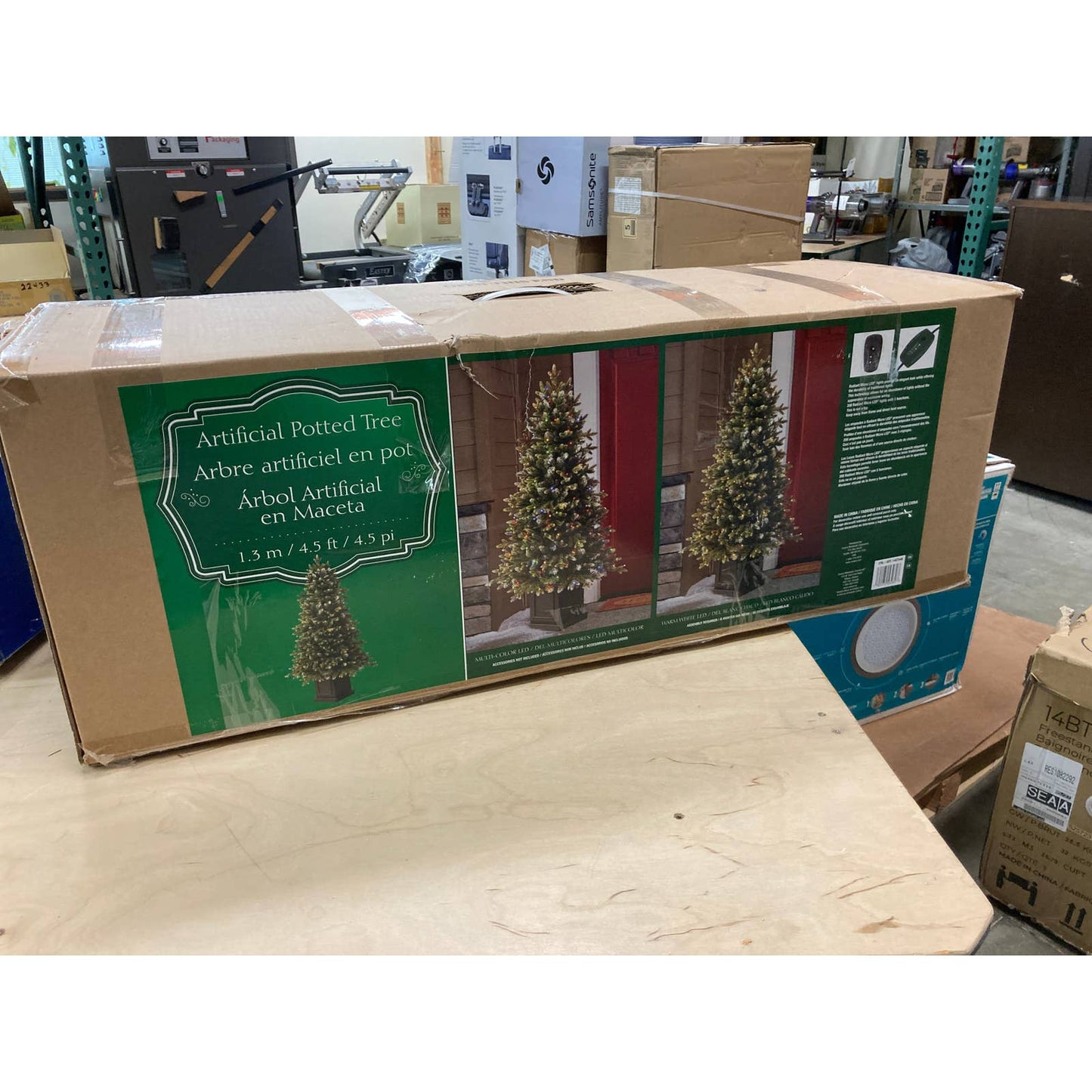 Costco - 4.5 ft Pre-Lit Potted Aspen Artificial Christmas Tree, Color-Changing Radiant Micro LED Lights - Retail $169