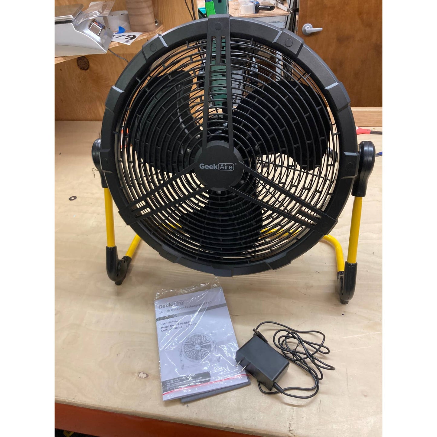 NEW - Costco - Geek Aire Rechargeable Outdoor High Velocity Fan w/ Extra Battery Pack - Retail $99