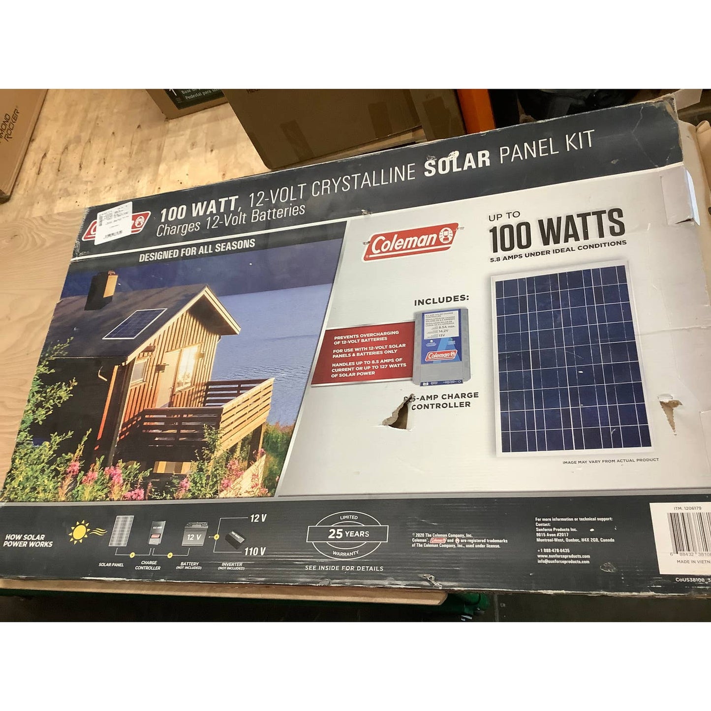 NEW - Coleman 100W Solar Panel With 8.5 AMP Charge Controller - Retail $129 (Copy)