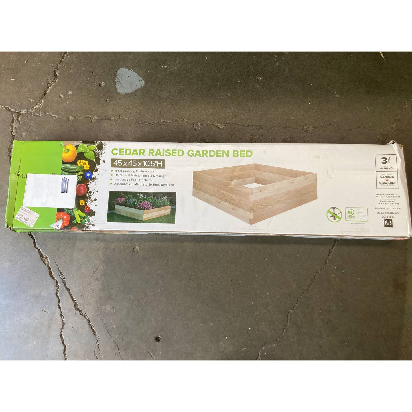 NEW - Costco -  CedarCraft Cedar Raised Garden Bed - Retail $99