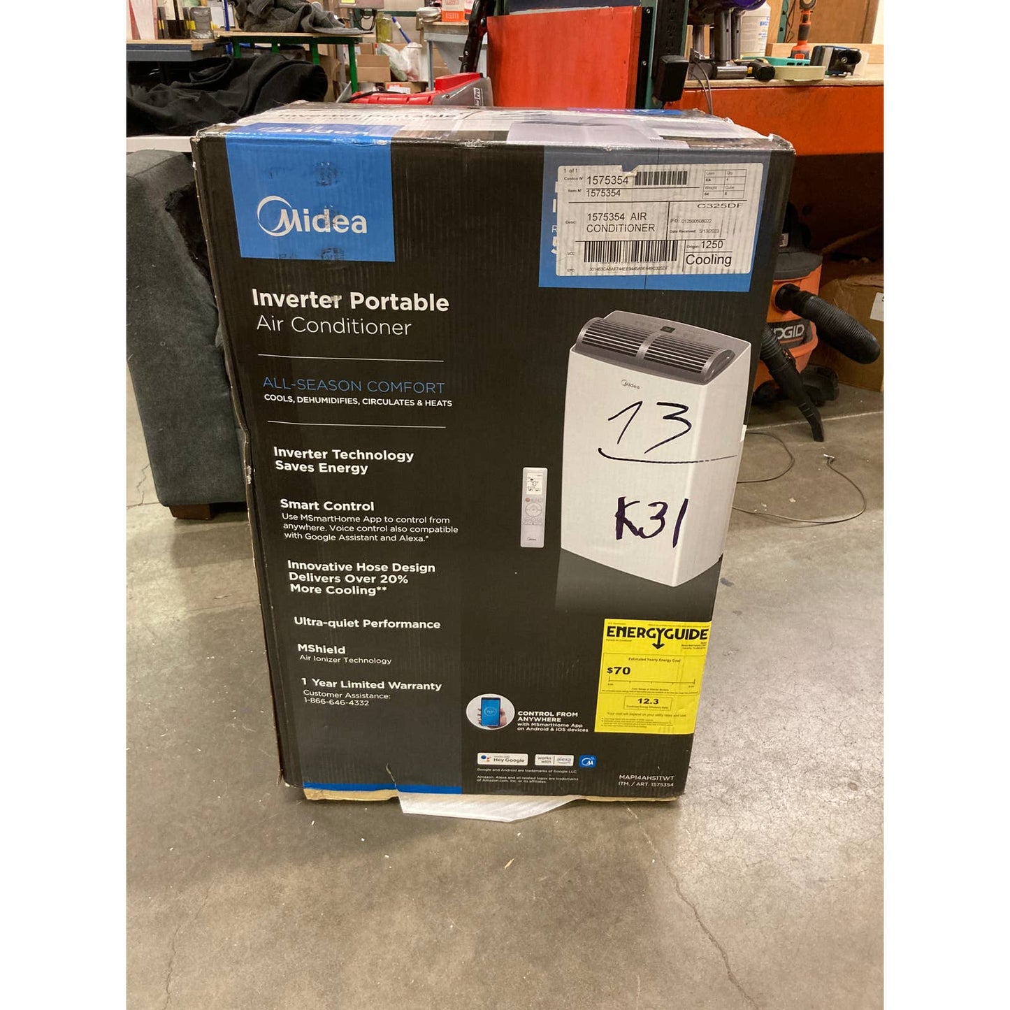 Like NEW - Costco - Midea DUO Smart 12k BTU (DOE/SACC) 4-in-1 Inverter Portable Air Conditioner - Retail $599