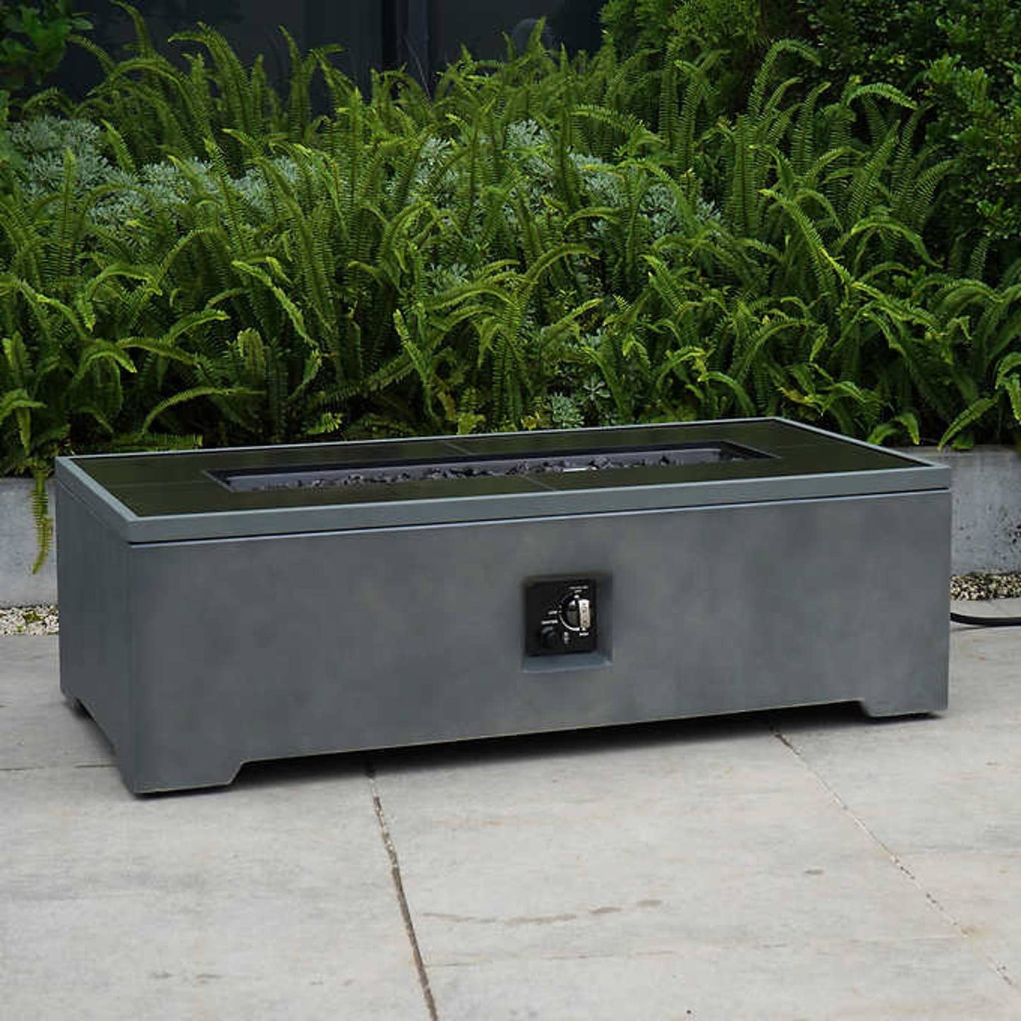NEW - Costco - Bond Rectangle Faux Concrete Fire Pit with Tank Hideaway - Retail $399