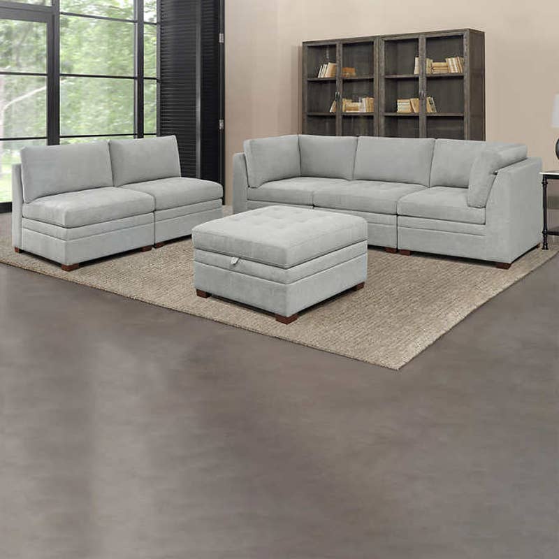 Costco - Thomasville Tisdale Fabric Sectional with Storage Ottoman - Retail $1699