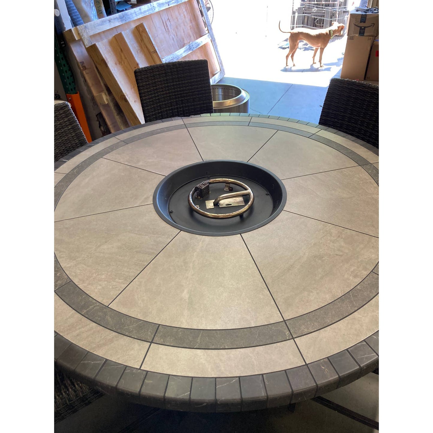 Costco - Agio Anderson 7-piece Fire Outdoor Patio Dining Set - Retail $1999