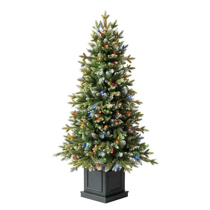 Costco - 4.5 ft Pre-Lit Potted Aspen Artificial Christmas Tree, Color-Changing Radiant Micro LED Lights - Retail $169