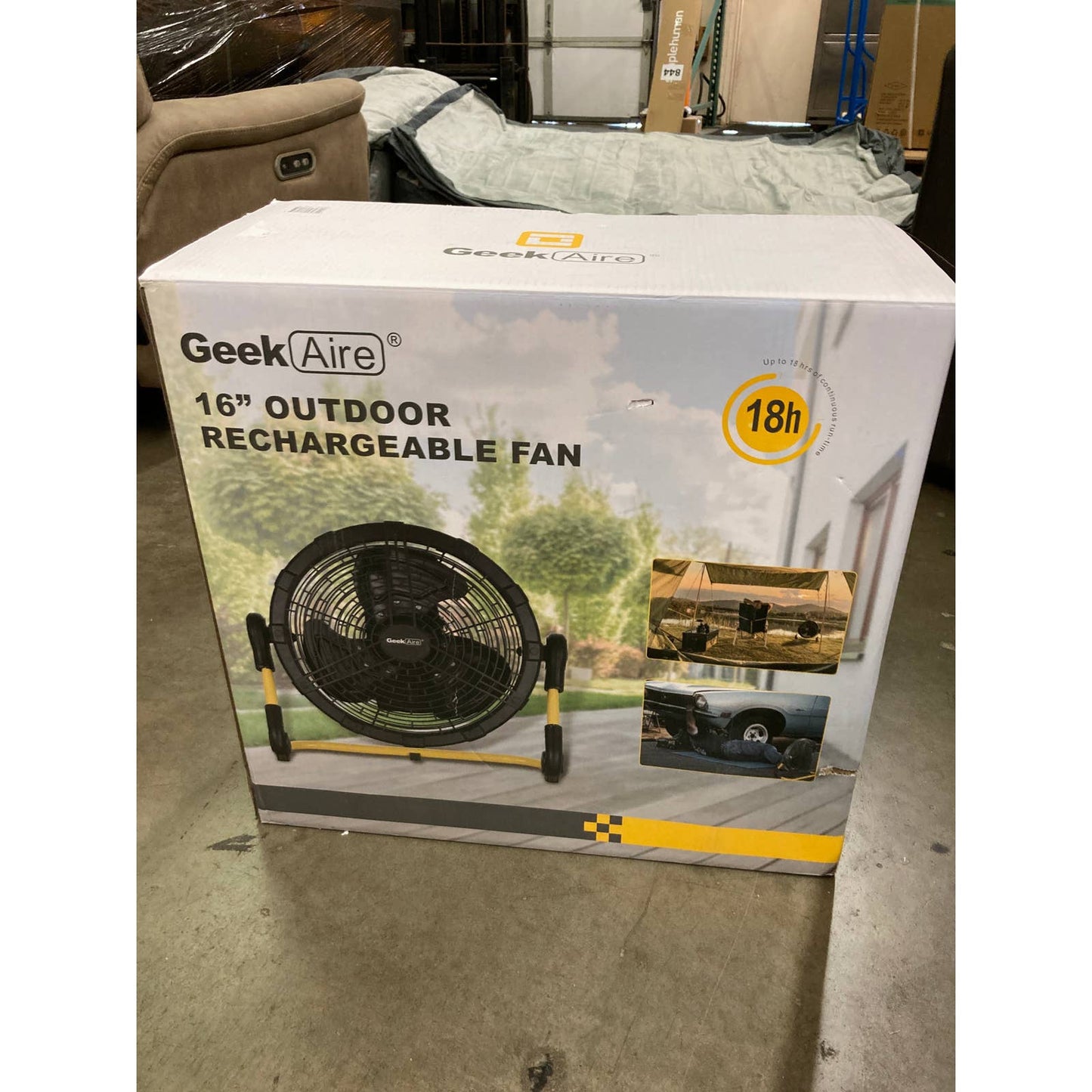 NEW - Costco - Geek Aire Rechargeable Outdoor High Velocity Fan w/ Extra Battery Pack - Retail $99