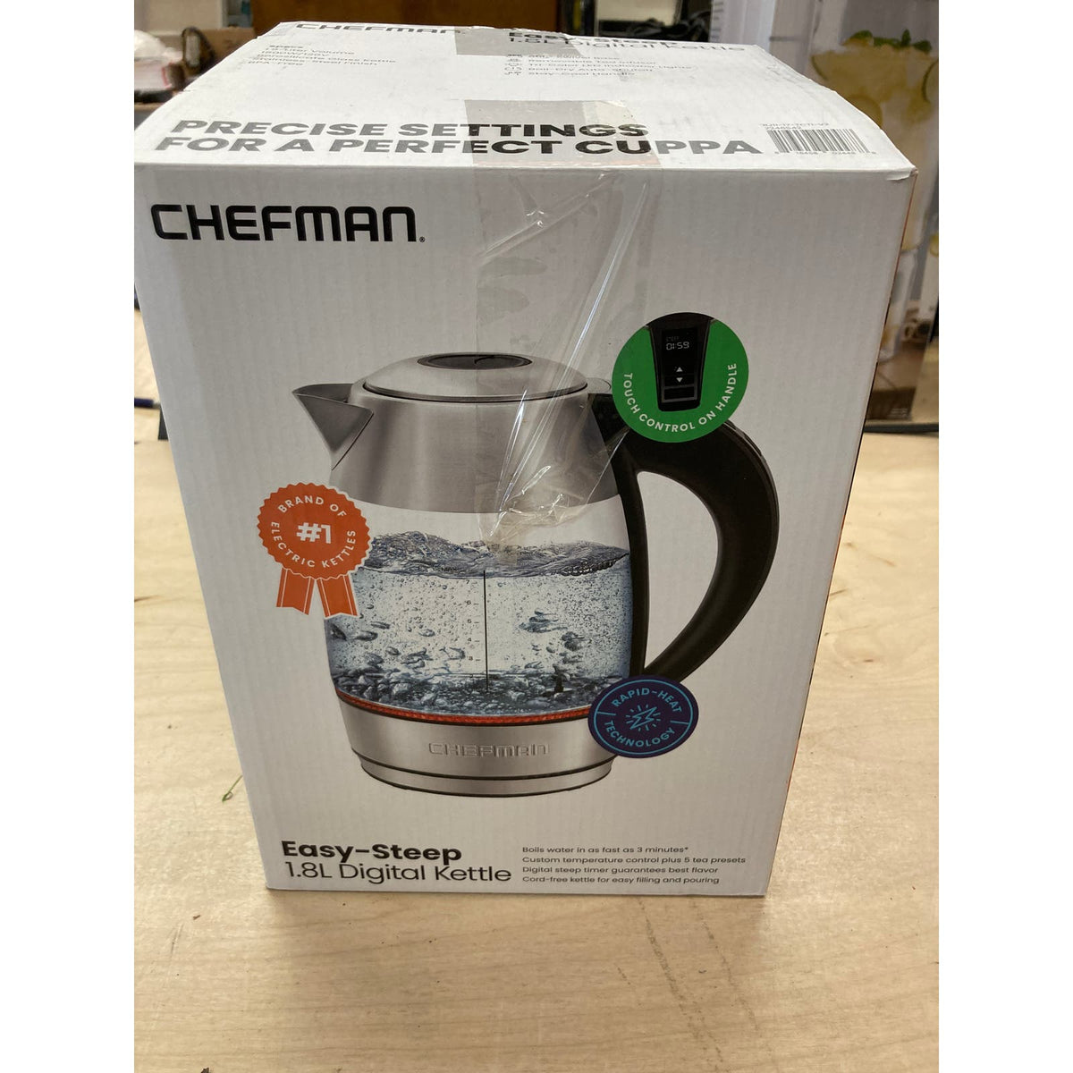 Chefman 1.8L Digital Precision Electric Kettle with Tea Infuser