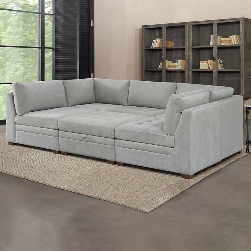 Costco - Thomasville Tisdale Fabric Sectional with Storage Ottoman - Retail $1699